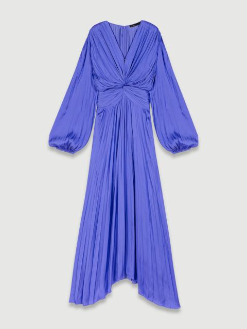 Satin-effect draped maxi dress