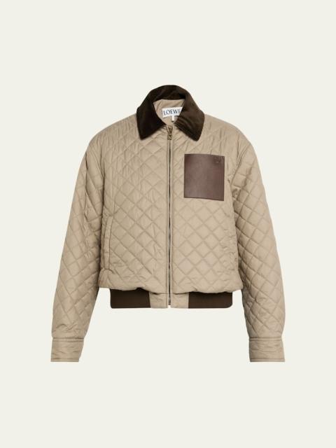 Loewe Corduroy-Collar Quilted Barn Jacket