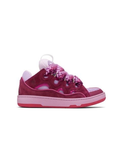 Lanvin Pink & Purple Curb Leather Sneakers