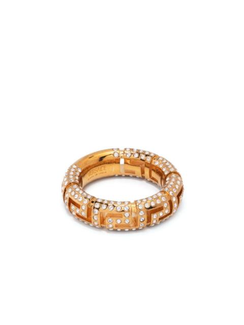 Greca rhinestone-embellished ring