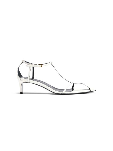 KHAITE Bella T-Strap Leather Sandals white