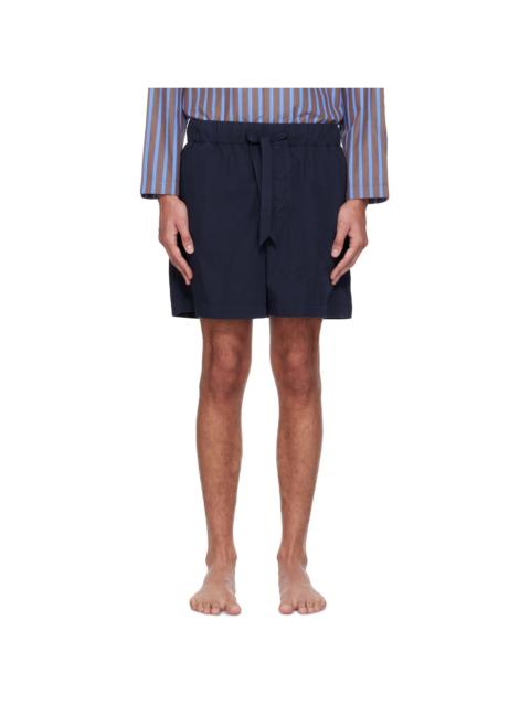 TEKLA Navy Poplin Pyjama Shorts
