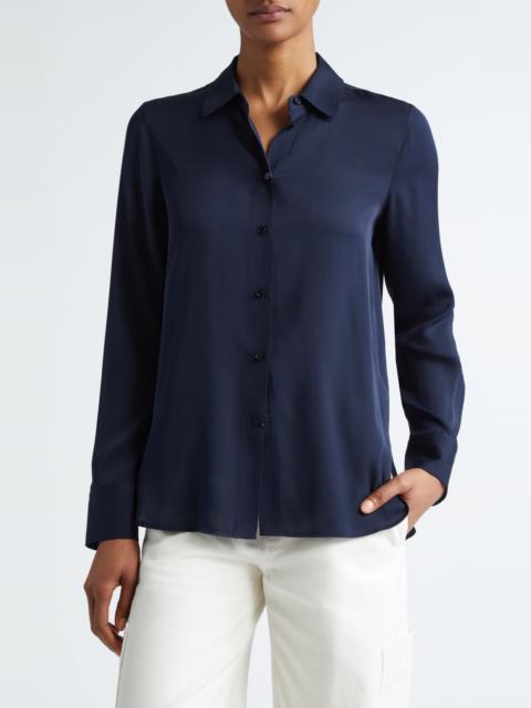 Vince Slim Silk Blouse in Coastal at Nordstrom