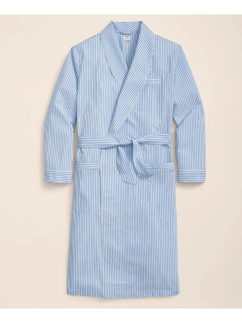 Brooks Brothers Cotton Broadcloth Bengal Striped Robe