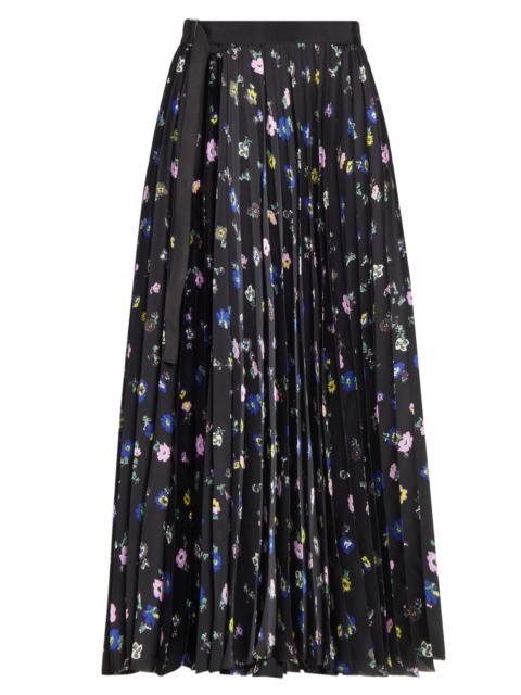 sacai Women's Floral Pleated A-Line Midi-Skirt - Black