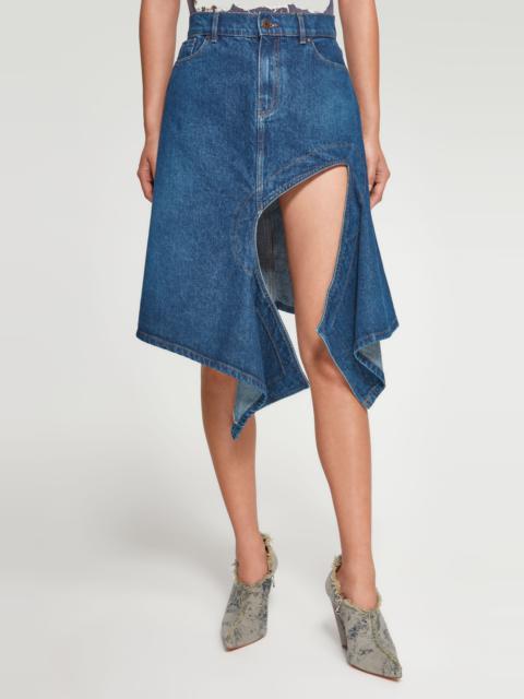 Cut Out Denim Mini Skirt