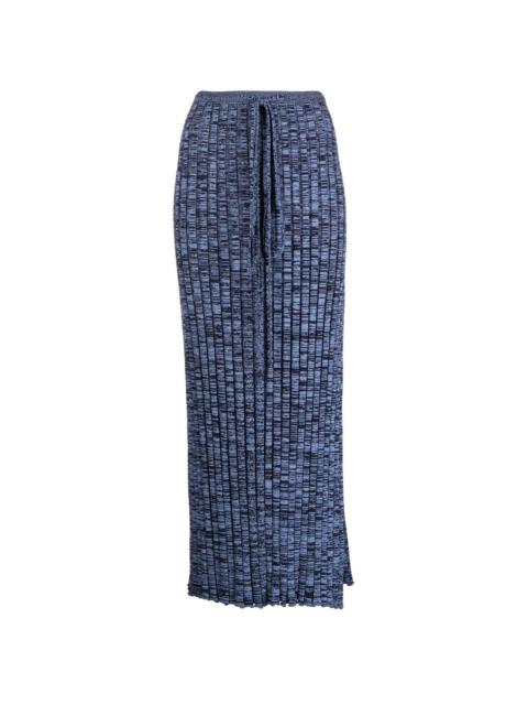 ribbed marl-knit maxi skirt