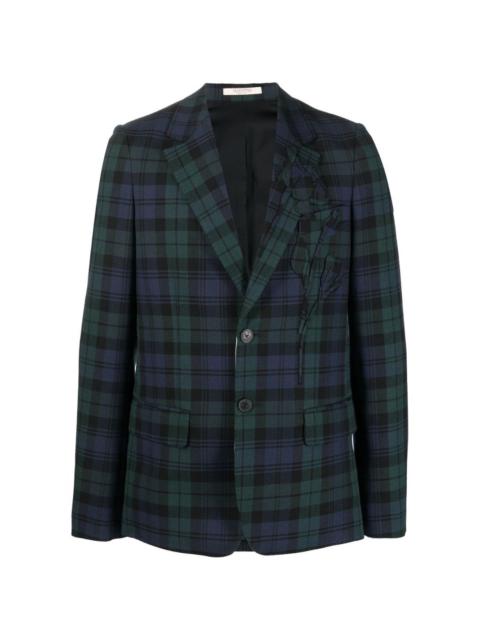 checked single-breasted blazer