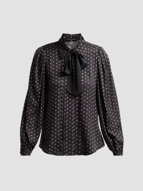 KOBI HALPERIN Women's Julian Polka Dot Silk-Blend Blouse - Black Multi