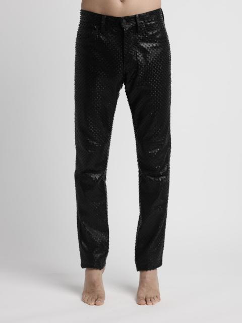 TOM FORD Men & apos;s Perforated Leather Straight-Leg Five-Pocket Pants