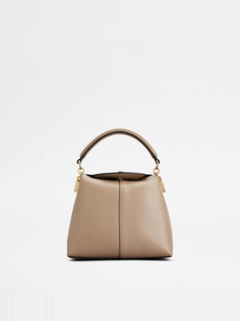 Tod's TOD'S T CASE TOTE MESSENGER BAG IN LEATHER MICRO - BEIGE