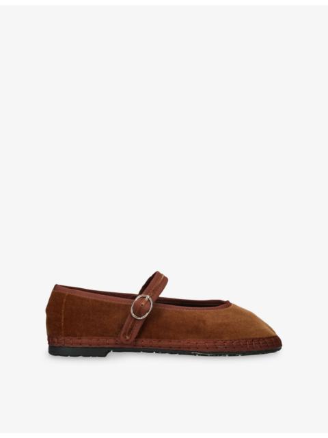 FLABELUS Pierre Cotton-Velvet Ballet Flats