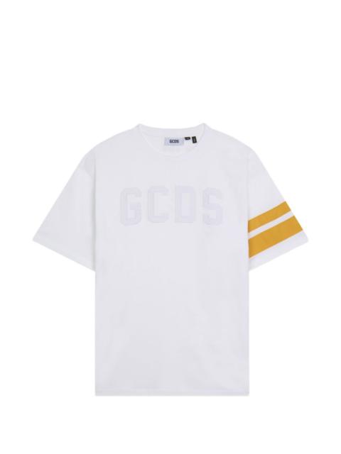 GCDS front-logo stripe-details cotton T-shirt