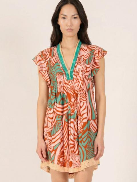 Poupette St Barth Mini Dress Sasha - Brick Japonism