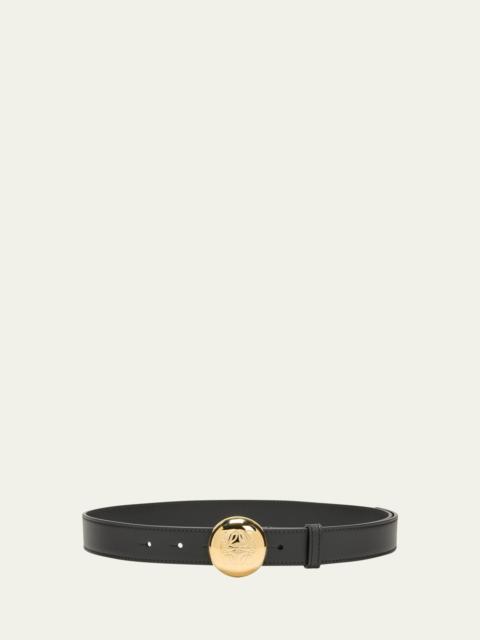 Pebble Leather & Brass Belt