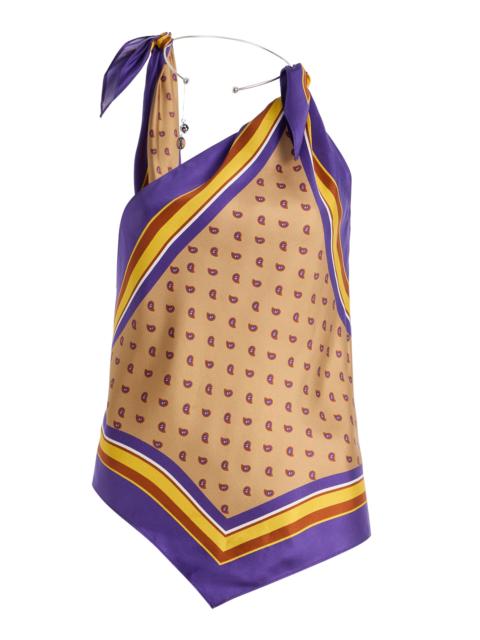 CHRISTOPHER ESBER Exclusive La Isla Bandana-Print Silk-Twill Scarf Tie Top brown