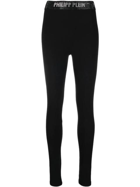 PHILIPP PLEIN gem logo-waistband leggings