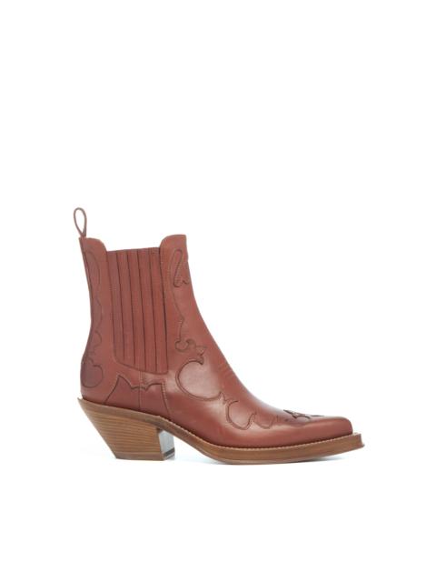 GABRIELA HEARST Cassidy Cowboy Ankle Boot in Tan Leather