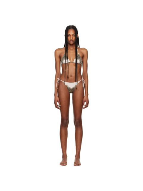Jean Paul Gaultier Green & Off-White 'The Cartouche' Bikini