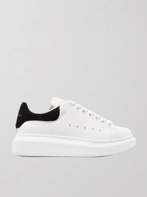 Alexander McQueen Suede-trimmed Leather Exaggerated-sole Sneakers