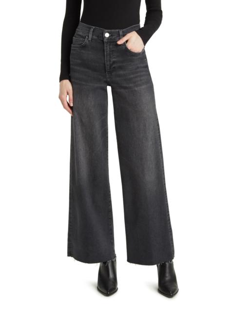 Le Slim Palazzo Raw Hem High Waist Wide Leg Jeans