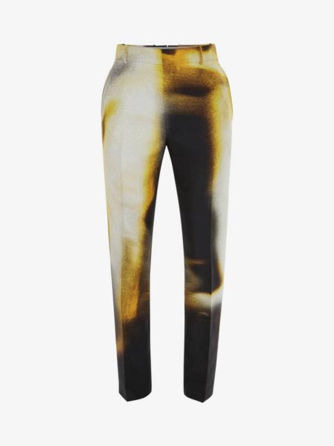 Alexander McQueen Men's Silhouette Cigarette Trousers in Black/pop Yellow