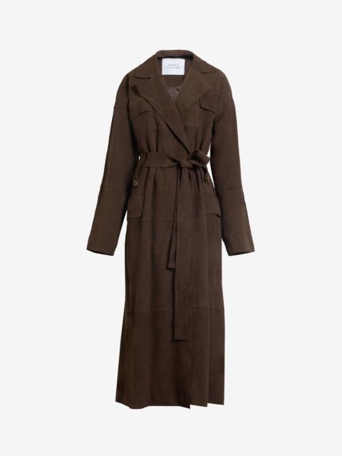 TANYA TAYLOR SUEDE CLAYTON COAT