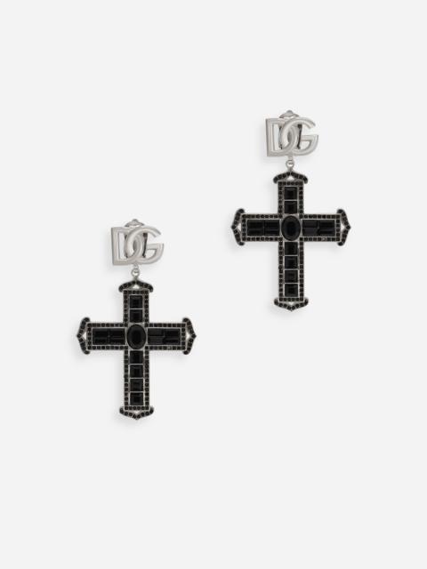 Dolce & Gabbana Cross earrings with rhinestone accents