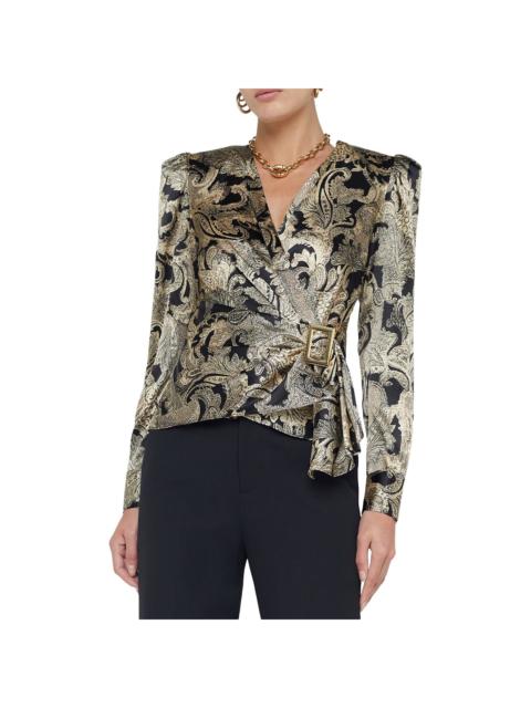 L'AGENCE L'AGENCE Bensen Silk-Blend Wrap Blouse