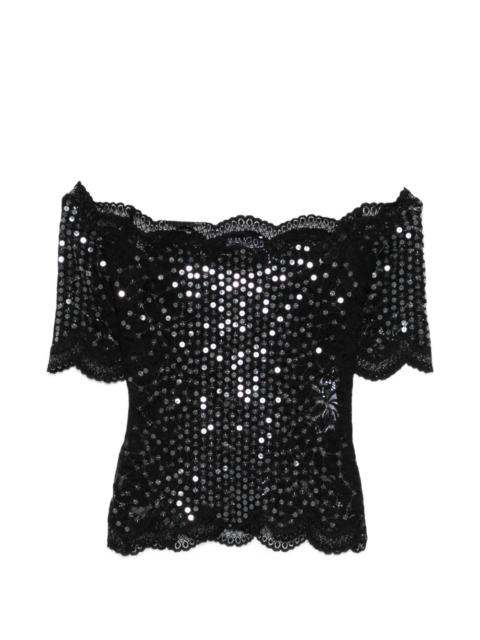 rabanne sequin lace top