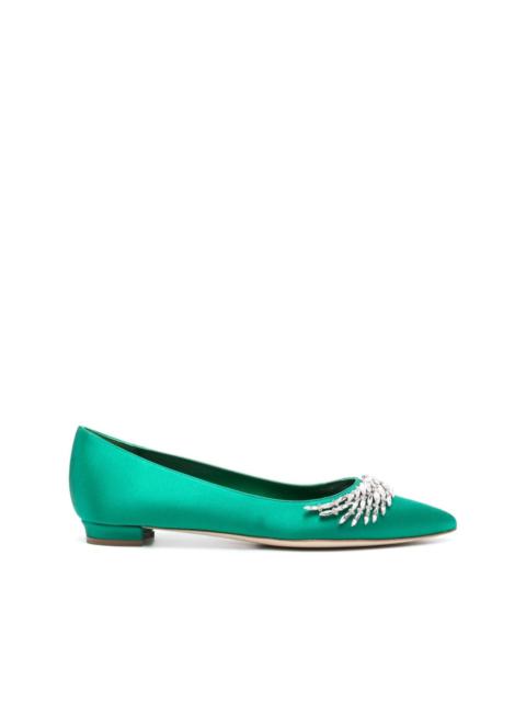 Pluma silk ballerina shoes