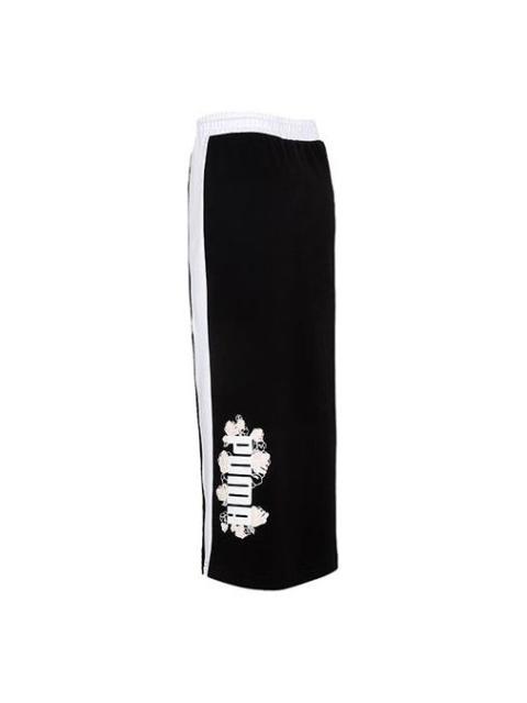 PUMA (WMNS) PUMA Logo Printing Half Body Long Skirt Black 532047-01