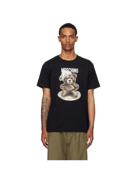Moschino Black Organic Cotton Teddy Bear  T-Shirt