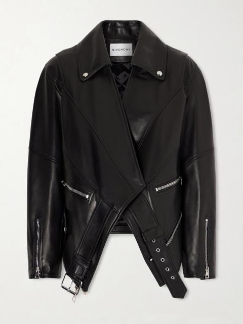 Givenchy Asymmetric Paneled Leather Jacket