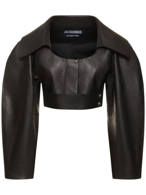 La Veste Obra leather crop jacket