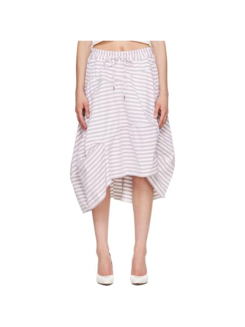 Vivienne Westwood White & Burgundy Aerodrome Midi Skirt