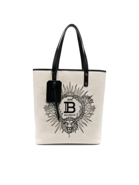 Balmain Varsity embroidered-logo tote bag