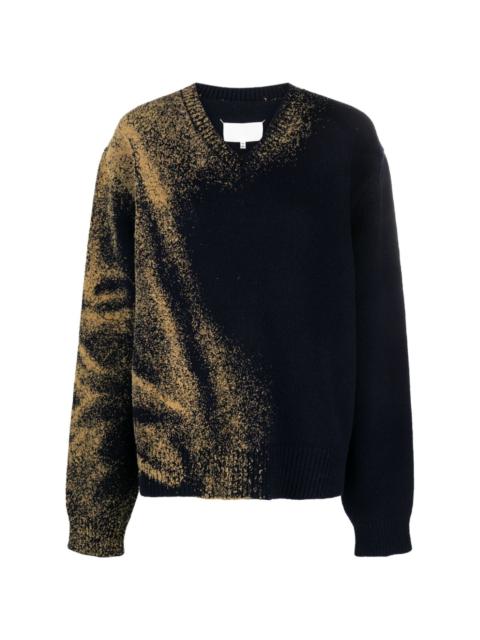 spray paint-effect wool jumper