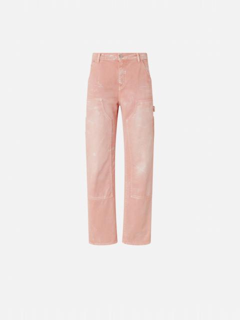 PINKO WORN COTTON BULL WORKWEAR JEANS