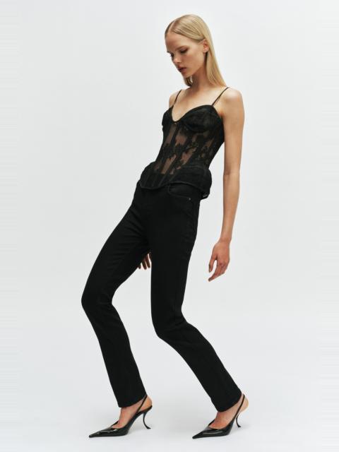 BARDOT 030 High Rise Straight Leg Stretch Jean In Black
