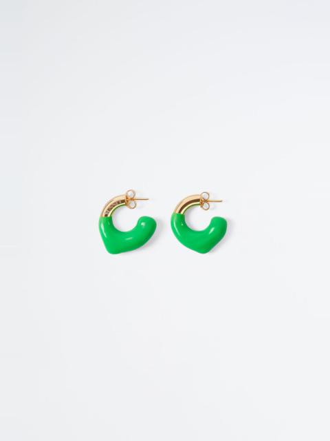 SUNNEI GREEN RUBBERIZED MINI GOLD EARRINGS