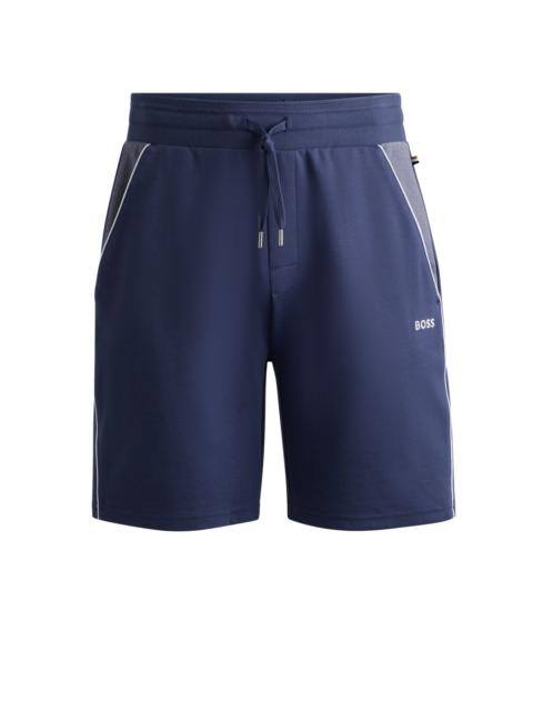BOSS SHORTS WITH EMBROIDERED LOGO AND CONTRAST PIPING