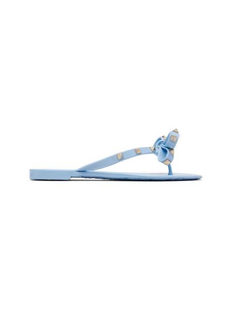 Valentino Blue Rockstud Rubber Sandals