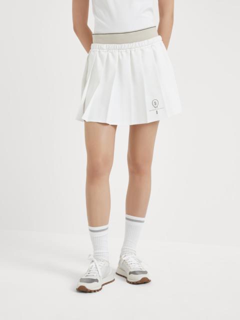 CELINE short pleated skirt in cotton piqué | REVERSIBLE