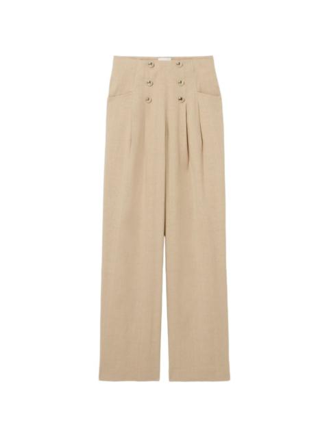 Claudie Pierlot button-embellished pleated trousers