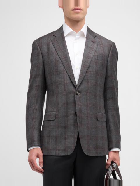 Men's Wool-Cashmere Plaid Sport Coat