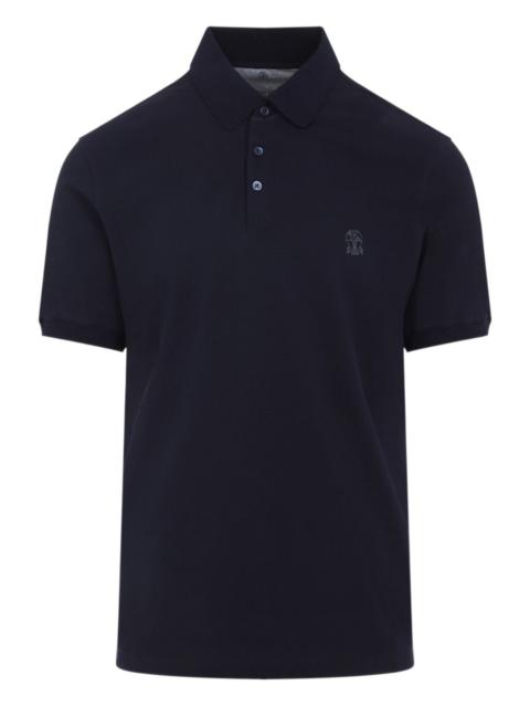 Brunello Cucinelli embroidered cotton polo shirt