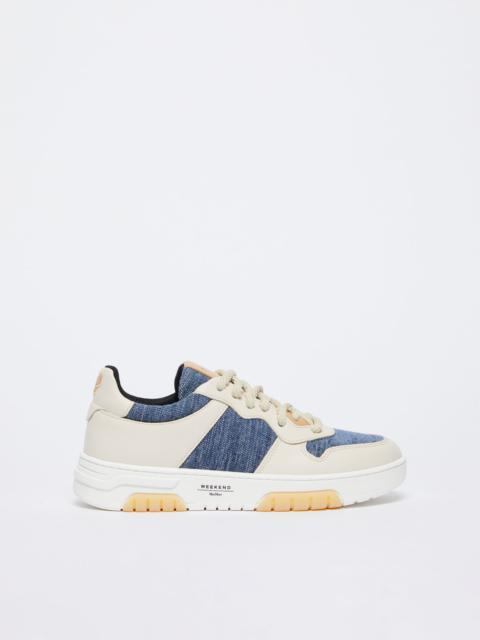 Max Mara GIRANTE Cotton and leather sneakers