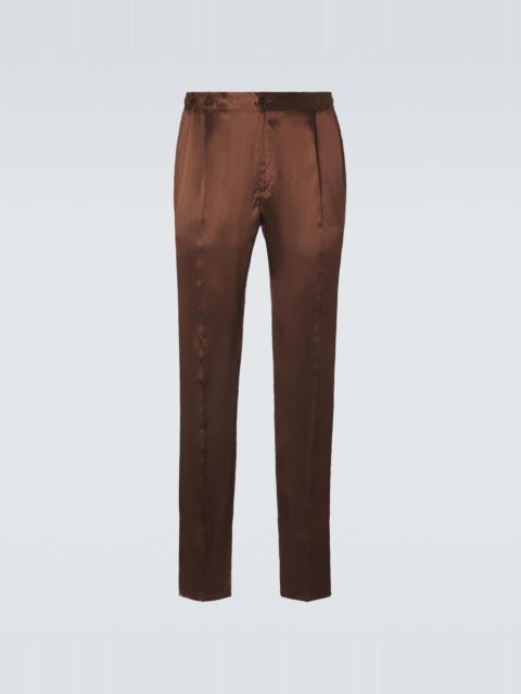 RUBINACCI Reversible silk straight pants