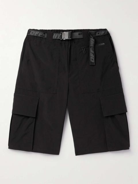Off-White Indust Wide-Leg Belted Shell Cargo Shorts